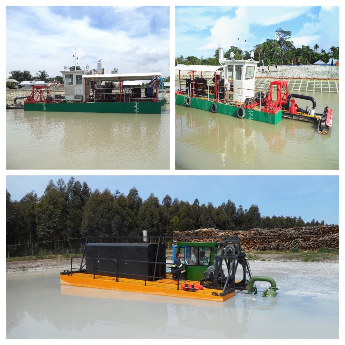 Hydraulic Propelled Auger Head Suction Dredger for River Lake Pond Dredging